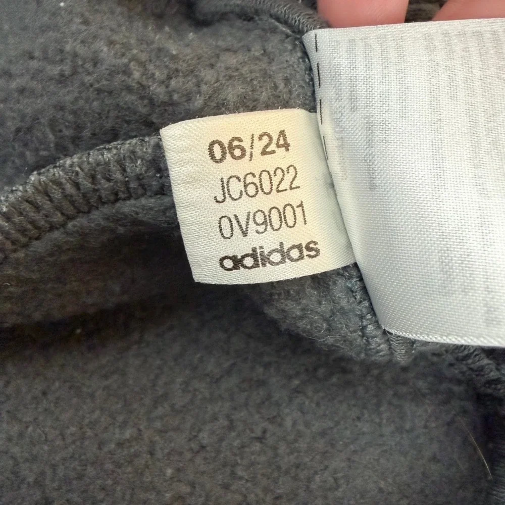 Adidas‎ Mens Fleece Lined Track Pants Gray Joggers 2XL JC6022 Zip Ankle